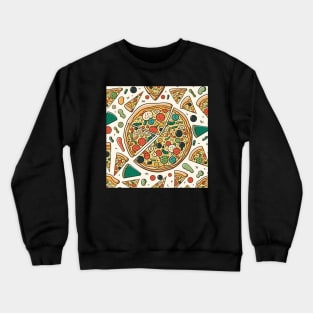 Pizza Pattern Line Drawing Colorful, Awesome Birthday Gift ideas for Pizza Lovers Crewneck Sweatshirt